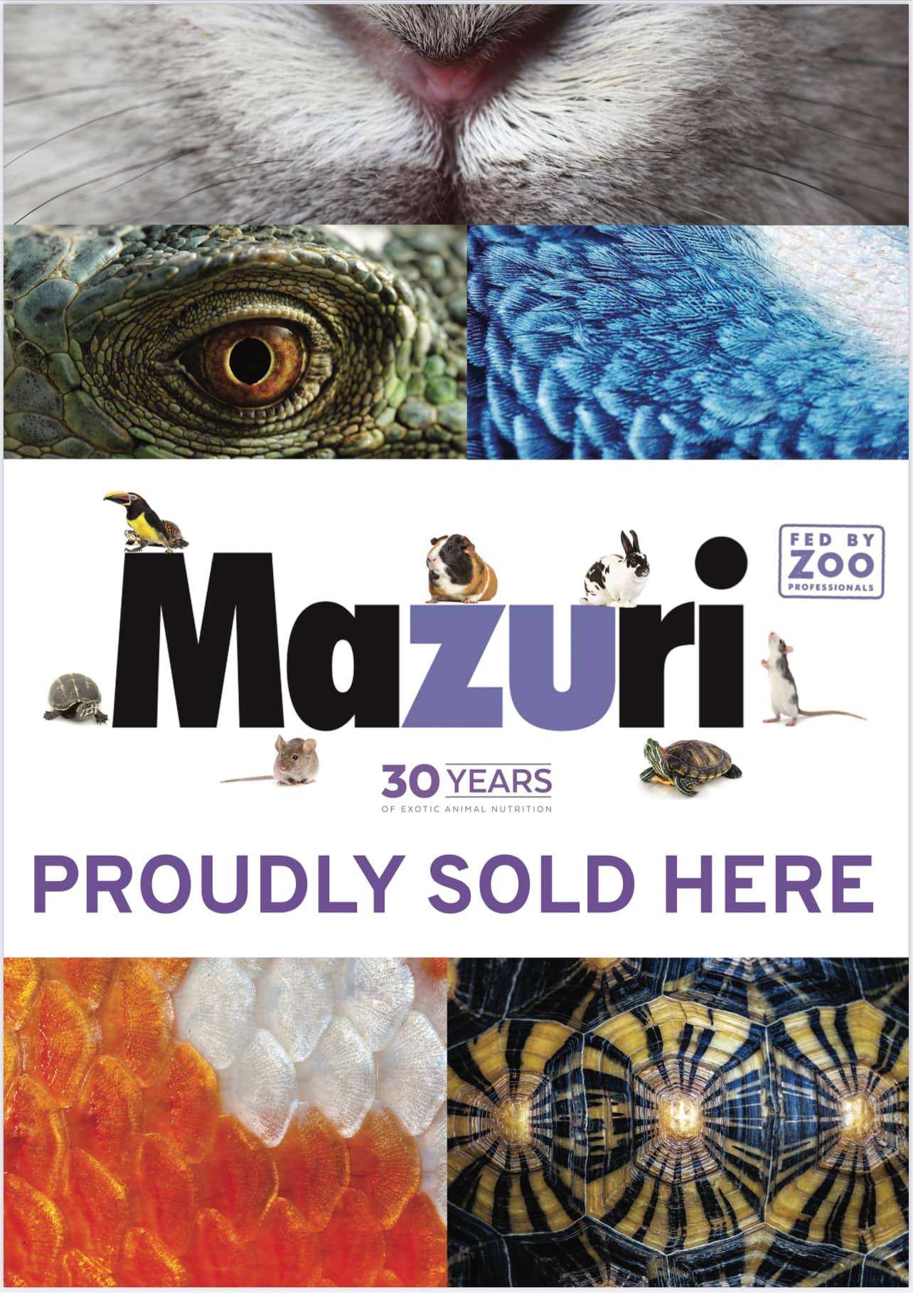 Mazuri là thương hiệu cung cấp các loại thức ăn chăn nuôi nổi tiếng tại Mỹ